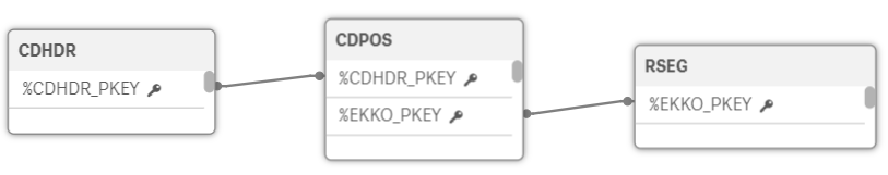 Data Model of CDHDR - CDPOS and RSEG