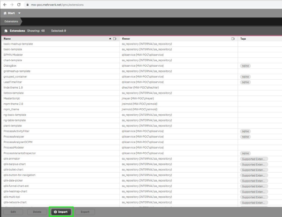 Theme On Prem QMC Extension +Import